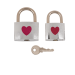 Металлические замочки с ключиком OOTB Love Lock, 4,7 см и 5 см