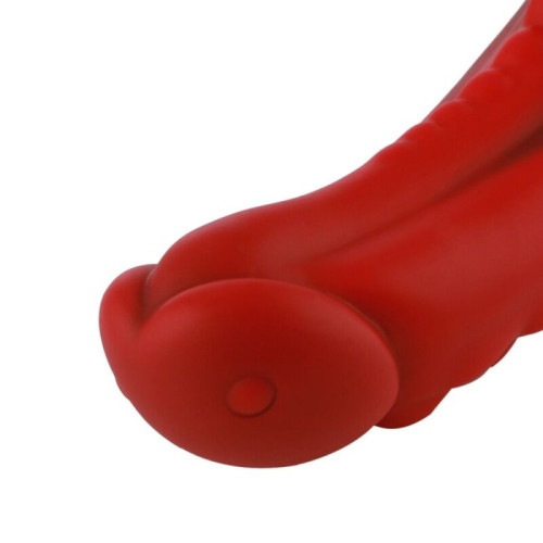 Силиконовый дилдо Hismith 8.35 Curved Silicone Dildo Red Monster Series