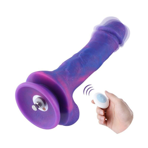 Фалоімітатор з вібрацією для секс-машин Hismith 8.2 Purple Silicone Dildo with Vibe, KlicLok