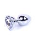 Анальна пробка B - Series HeavyFun Heart Jewellery Silver Plug, діаметр 2,7 см, довжина 7 см, Clear