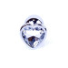 Анальна пробка B - Series HeavyFun Heart Jewellery Silver Plug, діаметр 2,7 см, довжина 7 см, Clear
