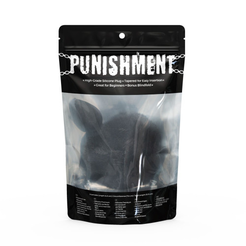 Анальная пробка с хвостом Punishment - Bunny Tail Silicone Anal Plug - Black