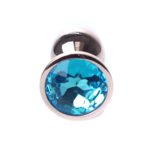 Анальна пробка B - Series HeavyFun Classic Jewellery Red Gold Plug, діаметр 2,7 см, довжина 7 см, Blue