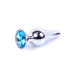 Анальна пробка B - Series HeavyFun Long Jewellery Silver Plug, діаметр 3 см, довжина 9,5 см, Blue