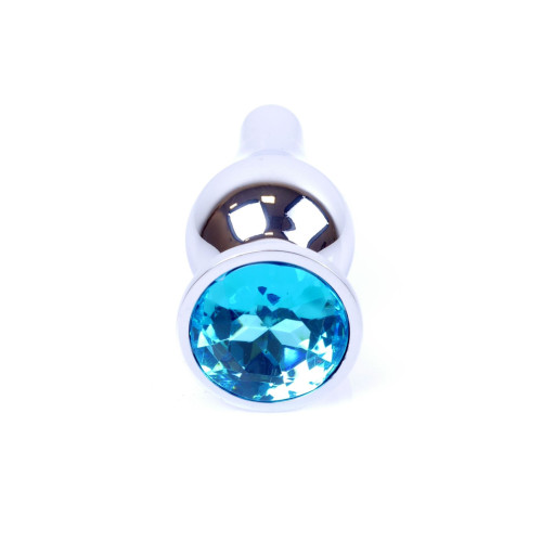 Анальна пробка B - Series HeavyFun Long Jewellery Silver Plug, діаметр 3 см, довжина 9,5 см, Blue