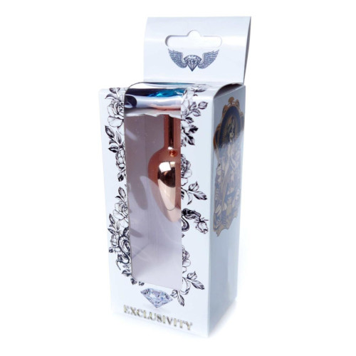Анальна пробка B - Series HeavyFun Classic Jewellery Red Gold Plug, діаметр 2,7 см, довжина 7 см, Blue