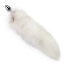 Металлическая анальная пробка с хвостом из натурального меха Art of Sex size M White fox