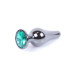 Анальна пробка B - Series HeavyFun Long Jewellery Dark Silver Plug, діаметр 3 см, довжина 9,5 см, Green