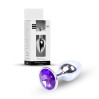 Анальна пробка B - Series HeavyFun Classic Jewellery Silver Plug, діаметр 2,7 см, довжина 7 см, Purple