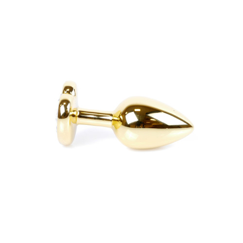 Анальна пробка B - Series HeavyFun Heart Jewellery Gold Plug, діаметр 2,7 см, довжина 7 см, Black