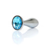 Анальна пробка B - Series HeavyFun Bullet Jewellery Silver Plug, діаметр 3,2 см, довжина 10,5 см, Light Blue