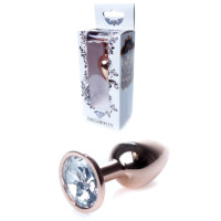 Анальная пробка B – Series HeavyFun Classic Jewellery Red Gold Plug, диаметр 2,7 см, длина 7 см, Clear