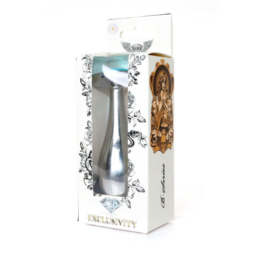 Анальна пробка B - Series HeavyFun Bullet Jewellery Silver Plug, діаметр 3,2 см, довжина 10,5 см, Light Blue
