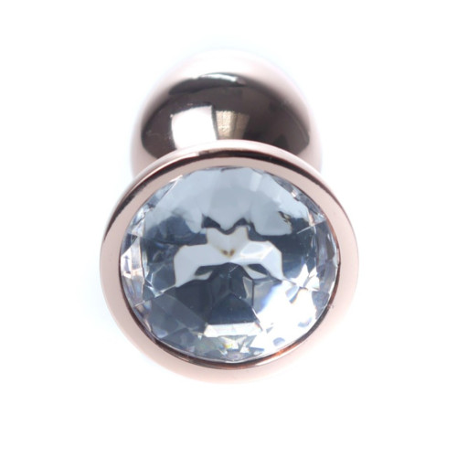 Анальна пробка B - Series HeavyFun Classic Jewellery Red Gold Plug, діаметр 2,7 см, довжина 7 см, Clear