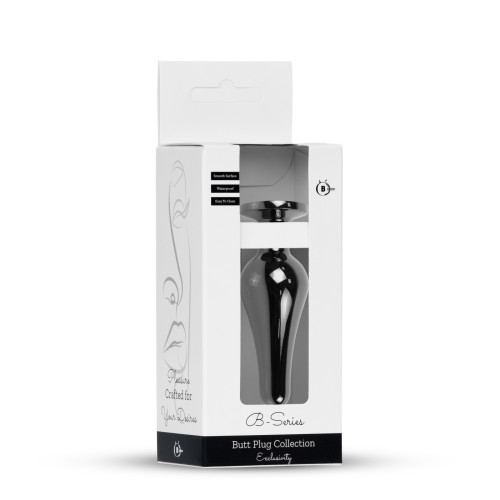 Анальна пробка B - Series HeavyFun Long Jewellery Dark Silver Plug, діаметр 3 см, довжина 9,5 см, Pink