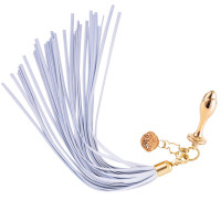 Металлическая анальная пробка Хвост пони LOCKINK SEVANDA White Pony-Tail Anal Rose-shape Plug Металлическая анальная пробка Хвост пони LOCKINK SEVANDA White Pony-Tail Anal Rose-shape Plug