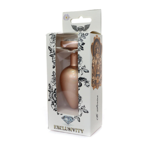 Анальна пробка B - Series HeavyFun Pearl Heart Jewellery Gold Plug Clear L