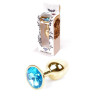Анальна пробка B - Series HeavyFun Classic Jewellery Gold Plug, діаметр 2,7 см, довжина 7 см, Blue