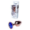 Анальная пробка B – Series HeavyFun Classic Jewellery Red Gold Plug, диаметр 2,7 см, длина 7 см, Dark Blue