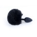 Анальна пробка B - Series HeavyFun Bunny Tail Silicone Black Plug Black
