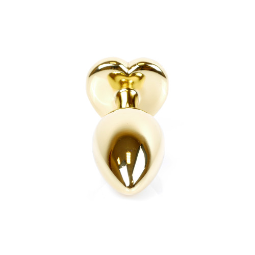 Анальна пробка B - Series HeavyFun Heart Jewellery Gold Plug, діаметр 2,7 см, довжина 7 см, Blue