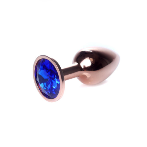 Анальная пробка B – Series HeavyFun Classic Jewellery Red Gold Plug, диаметр 2,7 см, длина 7 см, Dark Blue