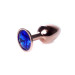 Анальная пробка B – Series HeavyFun Classic Jewellery Red Gold Plug, диаметр 2,7 см, длина 7 см, Dark Blue