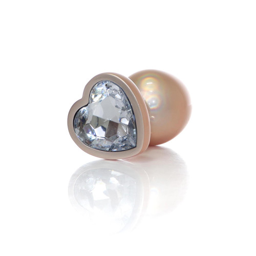 Анальна пробка B - Series HeavyFun Pearl Heart Jewellery Gold Plug Clear L