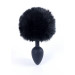 Анальна пробка B - Series HeavyFun Bunny Tail Silicone Black Plug Black