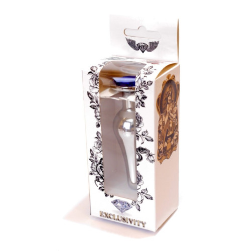 Анальна пробка B - Series HeavyFun Long Jewellery Silver Plug, діаметр 3 см, довжина 9,5 см, Dark Blue