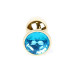 Анальна пробка B - Series HeavyFun Classic Jewellery Gold Plug, діаметр 2,7 см, довжина 7 см, Blue