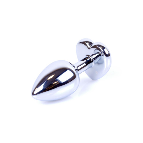 Анальна пробка B - Series HeavyFun Heart Jewellery Silver Plug, діаметр 2,7 см, довжина 7 см, Pink