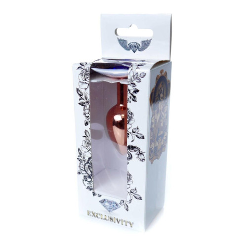 Анальная пробка B – Series HeavyFun Classic Jewellery Red Gold Plug, диаметр 2,7 см, длина 7 см, Dark Blue