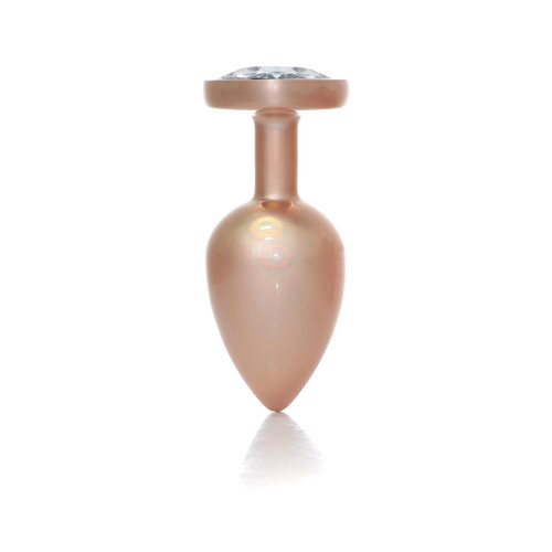 Анальна пробка B - Series HeavyFun Pearl Heart Jewellery Gold Plug Clear L