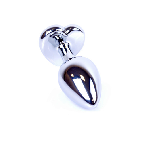 Анальна пробка B - Series HeavyFun Heart Jewellery Silver Plug, діаметр 2,7 см, довжина 7 см, Pink