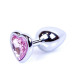 Анальна пробка B - Series HeavyFun Heart Jewellery Silver Plug, діаметр 2,7 см, довжина 7 см, Pink