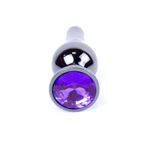 Анальна пробка B - Series HeavyFun Long Jewellery Dark Silver Plug, діаметр 3 см, довжина 9,5 см, Purple