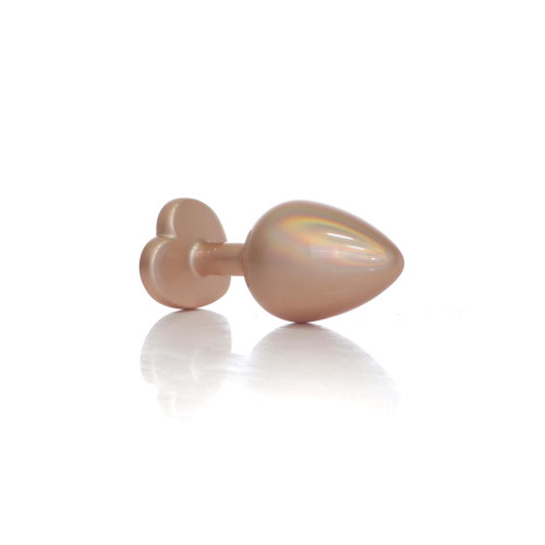 Анальна пробка B - Series HeavyFun Pearl Heart Jewellery Gold Plug Clear M
