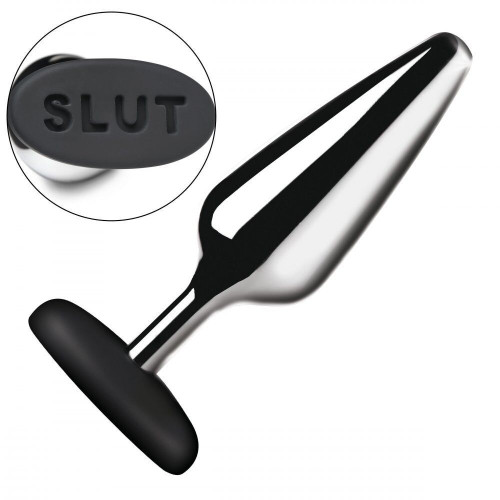 Анальна пробка Master Series Butt Slut Metal & Silicone Butt Plug - Silver