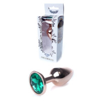 Анальна пробка B - Series HeavyFun Classic Jewellery Red Gold Plug, діаметр 2,7 см, довжина 7 см, Green