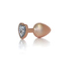 Анальна пробка B - Series HeavyFun Pearl Heart Jewellery Gold Plug Clear M