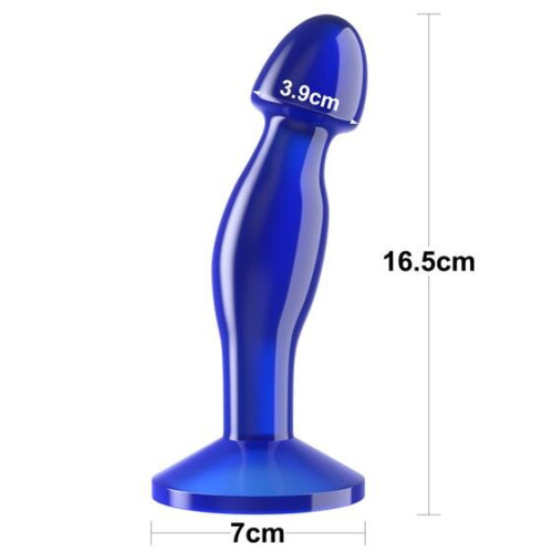 Анальна пробка LoveToy Flawless Clear Prostate Plug 6.5" Blue