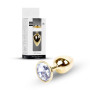 Анальна пробка B - Series HeavyFun Classic Jewellery Gold Plug, діаметр 2,7 см, довжина 7 см, Clear