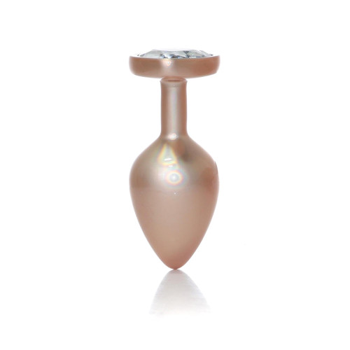 Анальна пробка B - Series HeavyFun Pearl Heart Jewellery Gold Plug Clear M