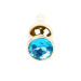 Анальна пробка B - Series HeavyFun Long Jewellery Gold Plug, діаметр 3 см, довжина 9,5 см, Blue