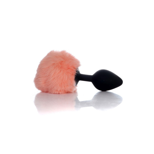 Анальна пробка B - Series HeavyFun Bunny Tail Silicone Black Plug Peach