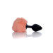 Анальна пробка B - Series HeavyFun Bunny Tail Silicone Black Plug Peach