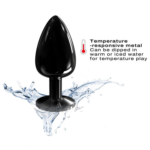 Металлическая анальная пробка с кристаллом Dorcel Diamond Plug Black L