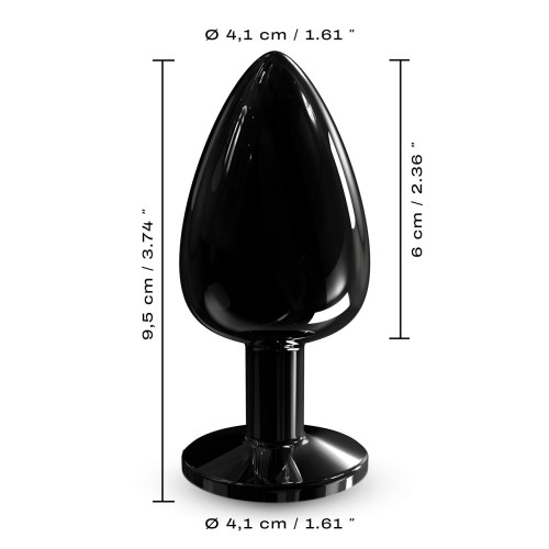 Металлическая анальная пробка с кристаллом Dorcel Diamond Plug Black L