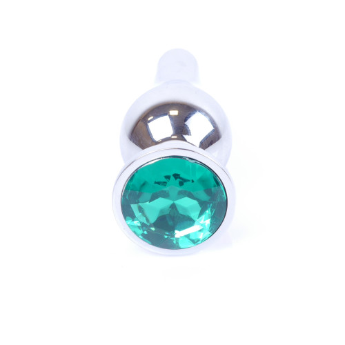 Анальна пробка B - Series HeavyFun Long Jewellery Silver Plug, діаметр 3 см, довжина 9,5 см, Green
